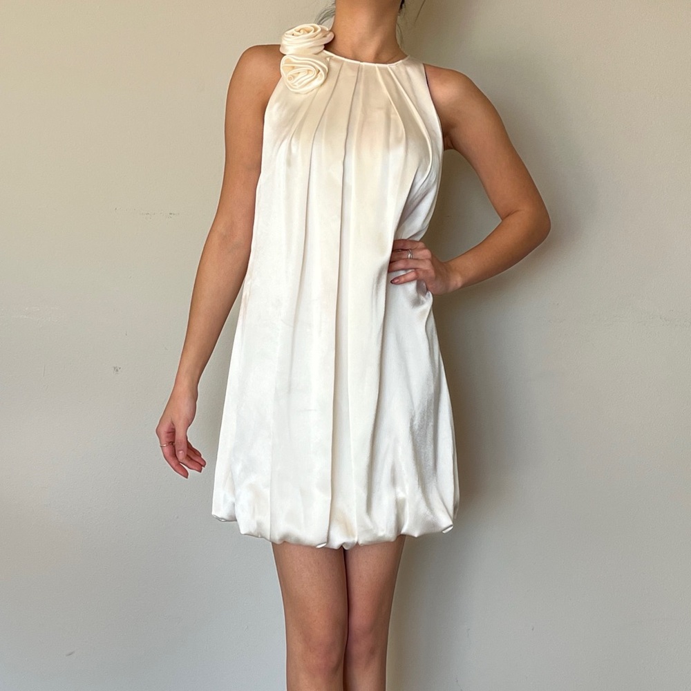 NWT -- ABS by Allen Schwartz Collection White Satin Cocktail Dress